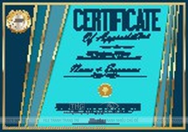 file corel cdr mau giay chung nhan certificates 0355