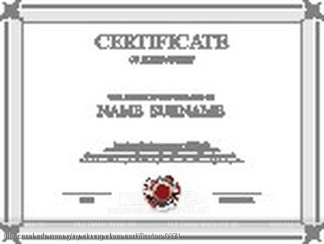 file corel cdr mau giay chung nhan certificates 0371