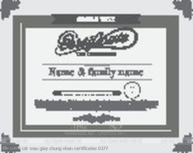 file corel cdr mau giay chung nhan certificates 0377