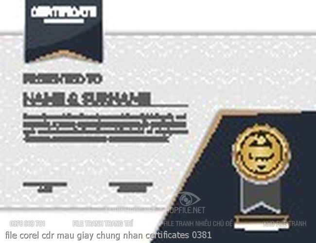 file corel cdr mau giay chung nhan certificates 0381