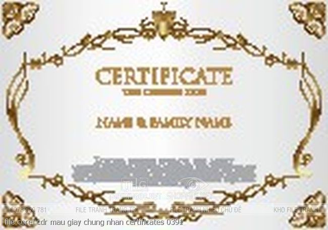 file corel cdr mau giay chung nhan certificates 0391