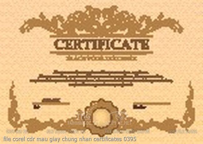 file corel cdr mau giay chung nhan certificates 0395