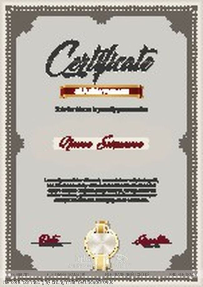 file corel cdr mau giay chung nhan certificates 0406