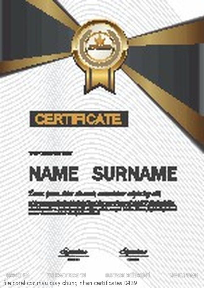 file corel cdr mau giay chung nhan certificates 0429