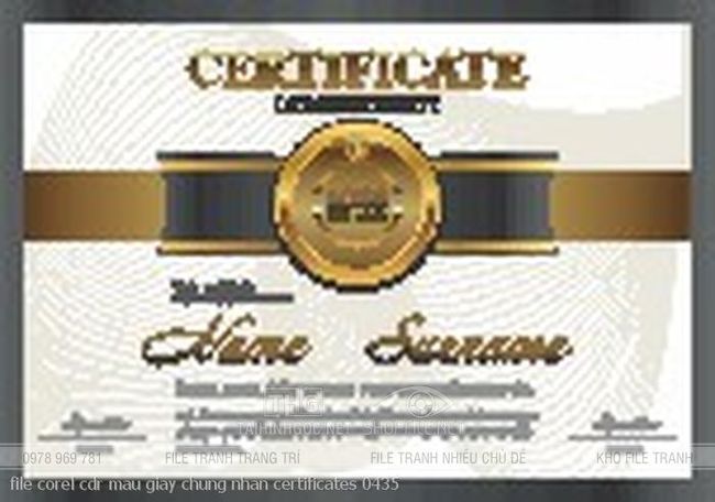 file corel cdr mau giay chung nhan certificates 0435