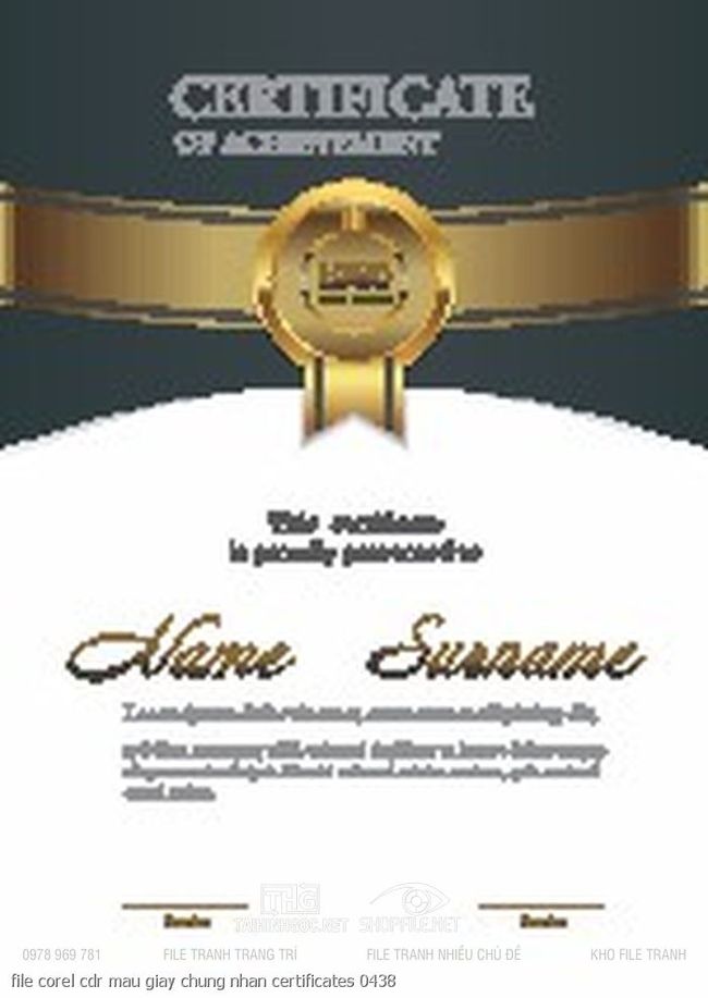 file corel cdr mau giay chung nhan certificates 0438