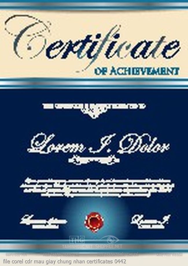 file corel cdr mau giay chung nhan certificates 0442