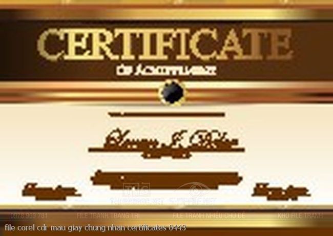 file corel cdr mau giay chung nhan certificates 0443