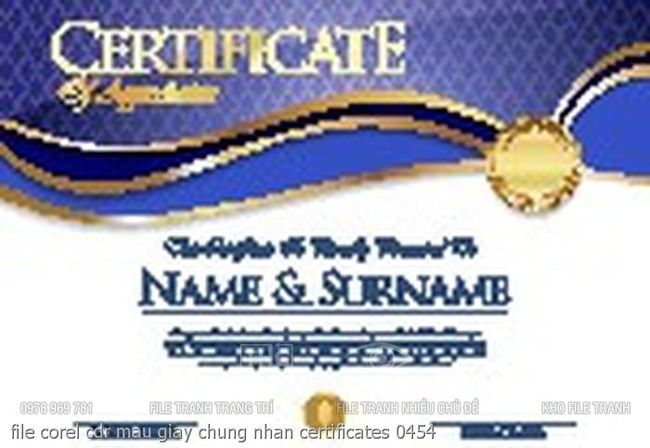 file corel cdr mau giay chung nhan certificates 0454