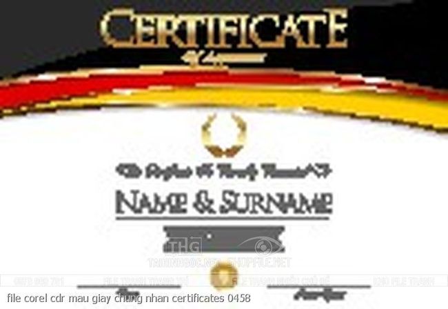file corel cdr mau giay chung nhan certificates 0458