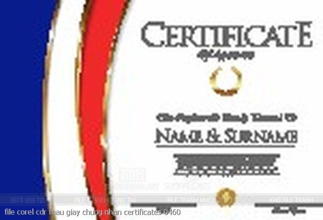 file corel cdr mau giay chung nhan certificates 0460
