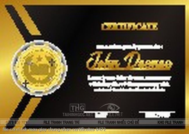 file corel cdr mau giay chung nhan certificates 0472