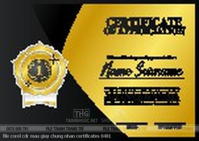 file corel cdr mau giay chung nhan certificates 0481