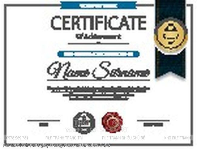 file corel cdr mau giay chung nhan certificates 0486