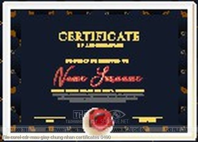 file corel cdr mau giay chung nhan certificates 0490