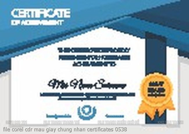 file corel cdr mau giay chung nhan certificates 0538