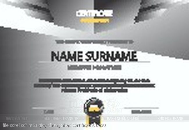 file corel cdr mau giay chung nhan certificates 0539