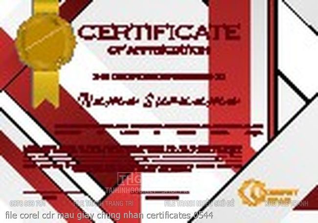 file corel cdr mau giay chung nhan certificates 0544