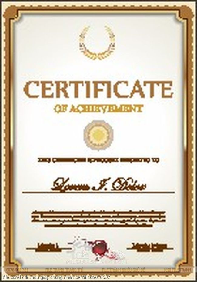 file corel cdr mau giay chung nhan certificates 0557