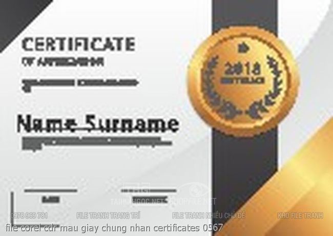 file corel cdr mau giay chung nhan certificates 0567