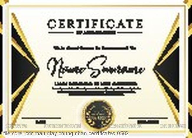 file corel cdr mau giay chung nhan certificates 0582
