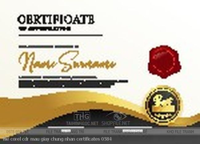file corel cdr mau giay chung nhan certificates 0584