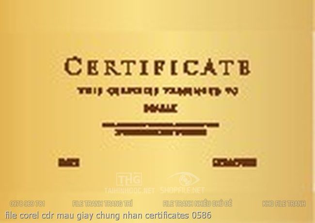 file corel cdr mau giay chung nhan certificates 0586