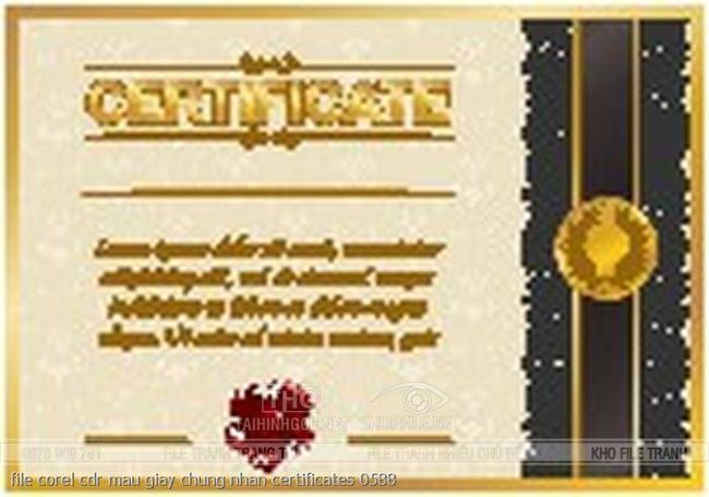 file corel cdr mau giay chung nhan certificates 0588