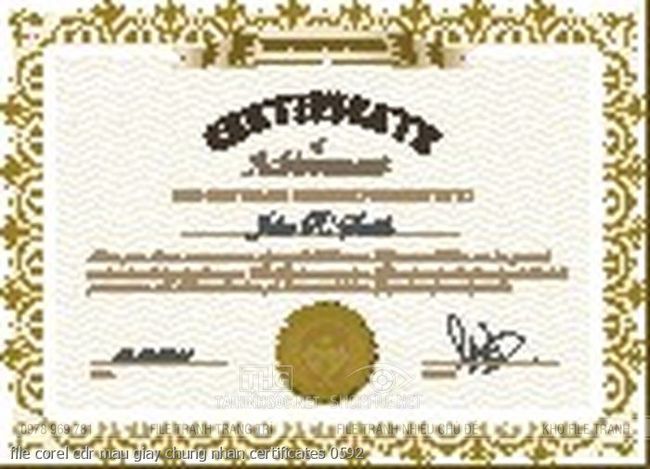 file corel cdr mau giay chung nhan certificates 0592