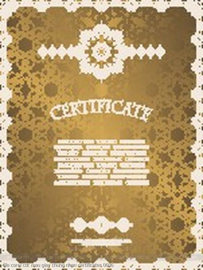 file corel cdr mau giay chung nhan certificates 0606