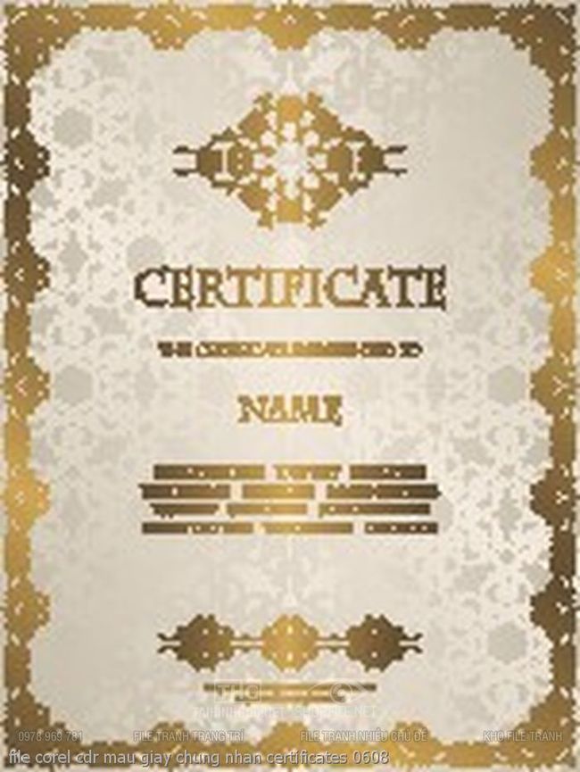 file corel cdr mau giay chung nhan certificates 0608