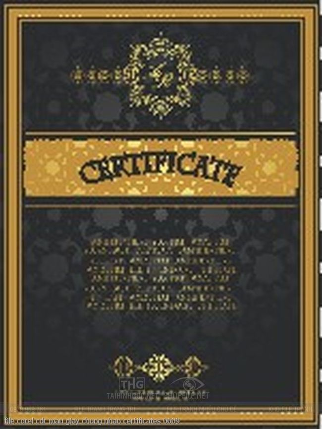 file corel cdr mau giay chung nhan certificates 0609