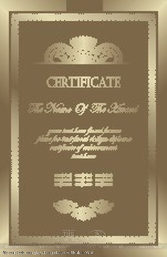 file corel cdr mau giay chung nhan certificates 0616