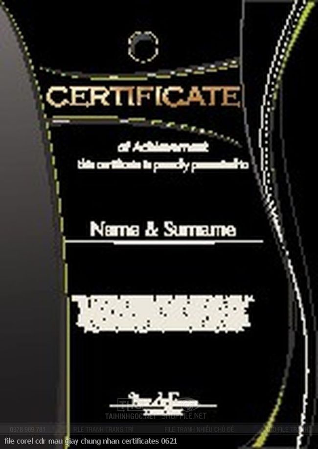 file corel cdr mau giay chung nhan certificates 0621