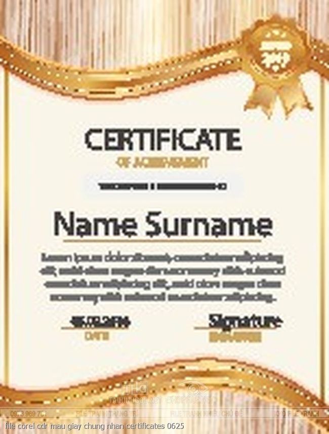 file corel cdr mau giay chung nhan certificates 0625
