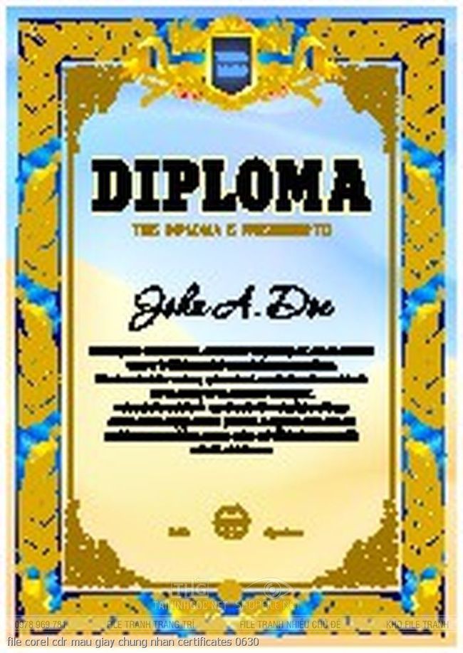 file corel cdr mau giay chung nhan certificates 0630