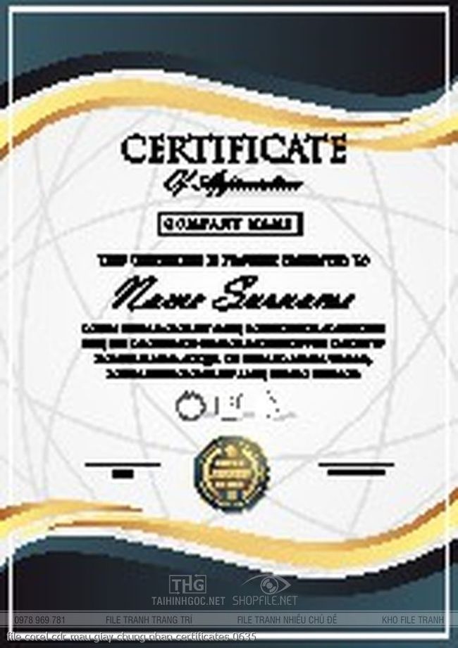 file corel cdr mau giay chung nhan certificates 0635