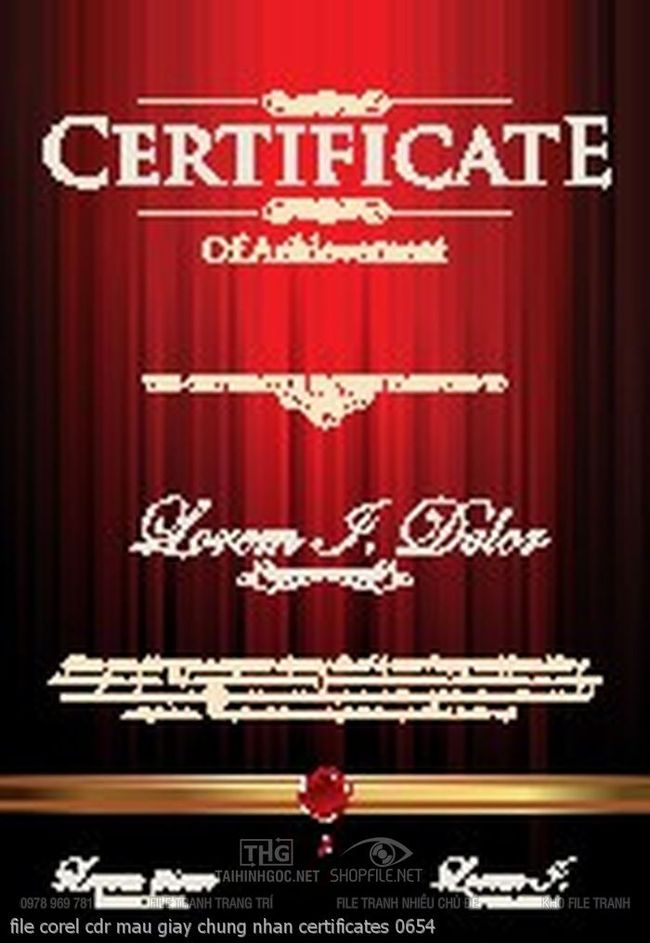 file corel cdr mau giay chung nhan certificates 0654