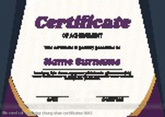 file corel cdr mau giay chung nhan certificates 0665