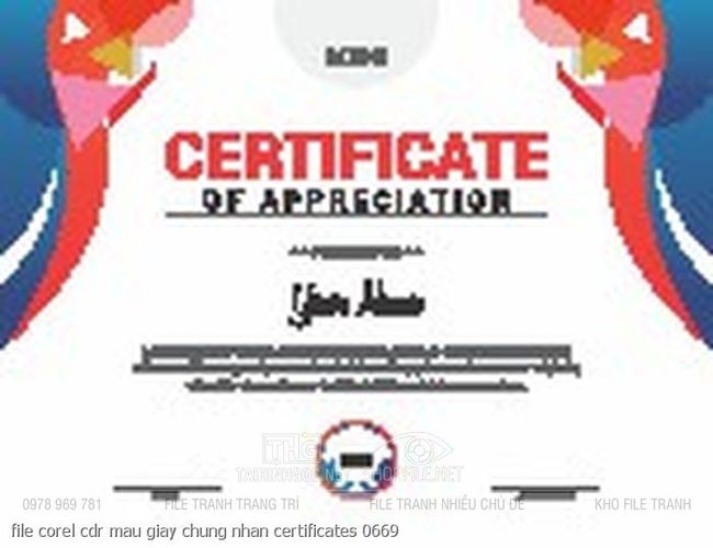 file corel cdr mau giay chung nhan certificates 0669