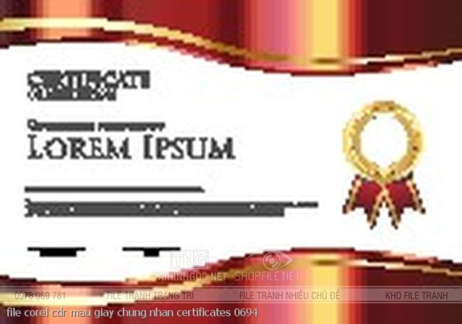 file corel cdr mau giay chung nhan certificates 0694