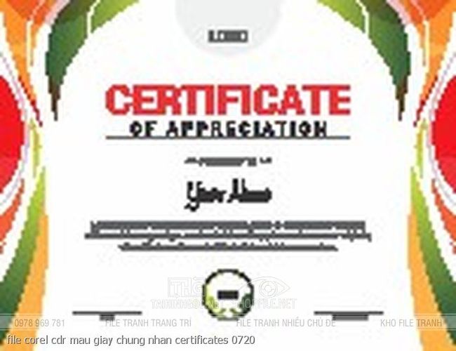 file corel cdr mau giay chung nhan certificates 0720