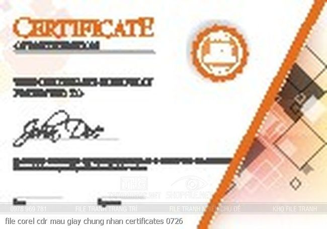 file corel cdr mau giay chung nhan certificates 0726