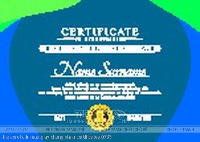 file corel cdr mau giay chung nhan certificates 0733