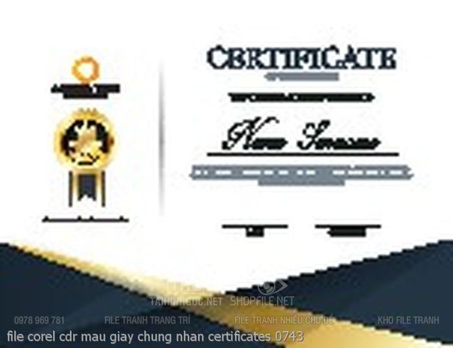 file corel cdr mau giay chung nhan certificates 0743