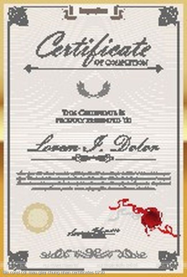 file corel cdr mau giay chung nhan certificates 0750