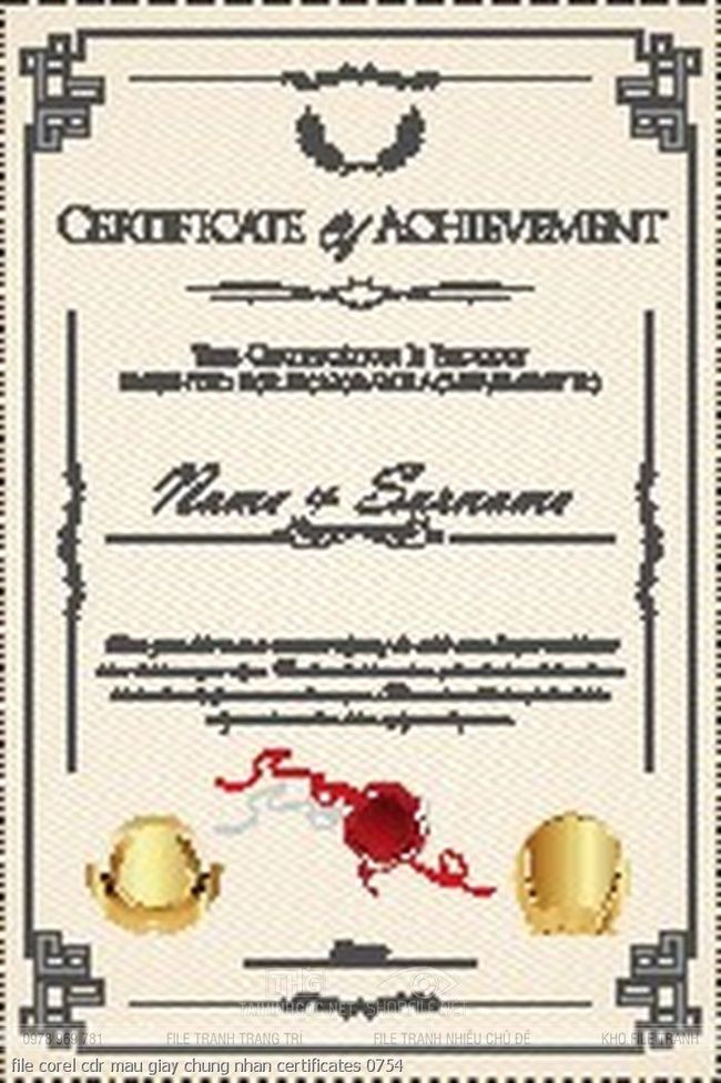 file corel cdr mau giay chung nhan certificates 0754