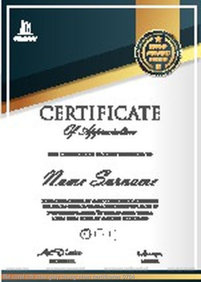 file corel cdr mau giay chung nhan certificates 0764