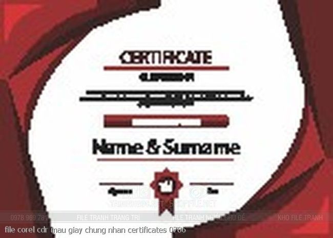 file corel cdr mau giay chung nhan certificates 0786