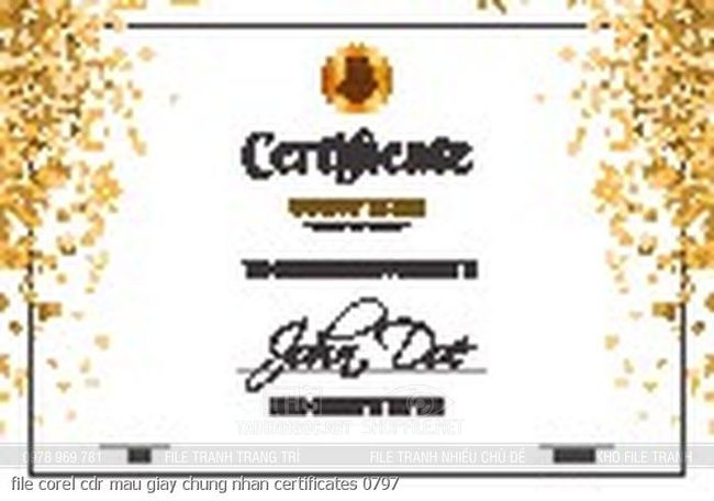file corel cdr mau giay chung nhan certificates 0797
